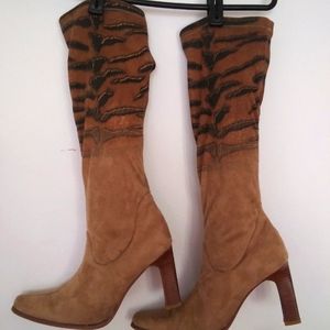 NWOT Animal print stretchy boots